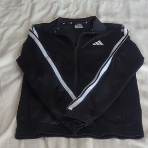 Adidas Classic Track Jacket Women's Small Black With White Stripes
